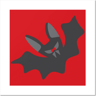 SCARY CUTE FUNNY VAMPIRE BAT Halloween Fangs - UnBlink Studio by Jackie Tahara Posters and Art